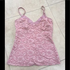 Pink Lace Tank Top